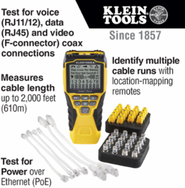 Scout Pro 3 Cable Tester Kit, 18 Locator Remotes, Backlit LCD, Measures Cables Up to 2000 Feet
