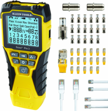 Scout Pro 3 Cable Tester Kit, 18 Locator Remotes, Backlit LCD, Measures Cables Up to 2000 Feet