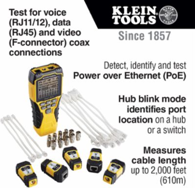 Scout Pro 3 Cable Tester with Test + Map™ Remote Kit, Backlit LCD, Measures 2000 ft