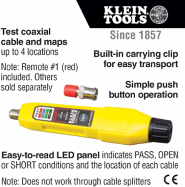 Coax Explorer 2 Cable Tester with Red Remote, 1 Inch Height, 0.1900 lbs Weight