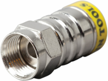 Push-On F Connectors RG6/6Q, 10 Pack, 2.61 Inch Width, Tool-Free Installation