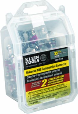 Universal BNC Compression Connectors RG59 35-Pack, 75 Ohm, Solid Brass