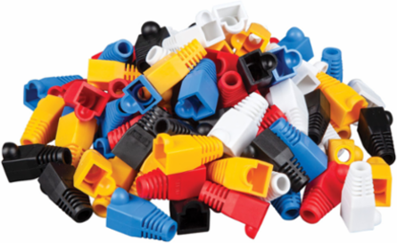 Strain Relief Boots for RJ45 Connectors, 100-Pack, Assorted Colors