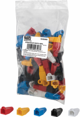 Strain Relief Boots for RJ45 Connectors, 100-Pack, Assorted Colors