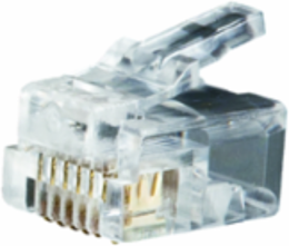 RJ11 Modular Telephone Plugs 25-Pack, 6P6C, Clear, 3 Inch Width