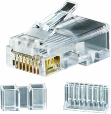 RJ45 CAT6 Modular Data Plugs 25-Pack, 8P8C, Clear, 50 Micro-Inch Gold Plating
