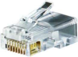 RJ45-CAT5e Modular Data Plugs 10-Pack, 8P8C, Clear with 50 Micro-Inch Gold Plating