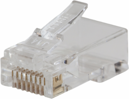 Pass-Thru Modular RJ45 Data Plug, CAT5e, 50-Pack, 8P8C, Clear