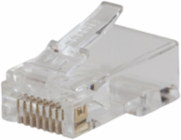 Pass-Thru Modular RJ45 Data Plug, CAT5e, 50-Pack, 8P8C, Clear