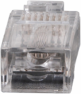 Pass-Thru Modular RJ45 CAT6 Connector 50-Pack, 8P8C, 0.04-Inch Max Diameter