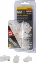 Pass-Thru™ Modular Data Plugs RJ-45 CAT6A, 50-Pack, 8P8C, PVC