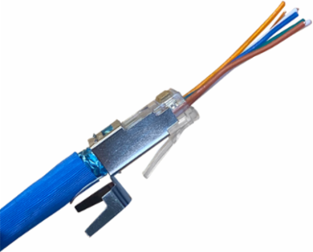 Pass-Thru™ RJ45 CAT6A Shielded Modular Data Plugs, 50-Pack, 8P 8C
