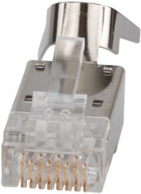 Pass-Thru™ RJ45 CAT6A Shielded Modular Data Plugs, 50-Pack, 8P 8C
