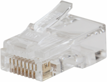 Pass-Thru RJ45 CAT6 Modular Data Plugs, 10-Pack, 8 Position, 8 Contact