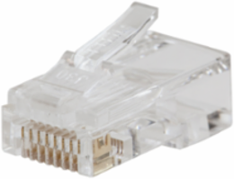 Pass-Thru RJ45 CAT6 Modular Data Plugs, 10-Pack, 8 Position, 8 Contact