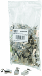 Pass-Thru™ RJ45 CAT6A Shielded Data Plugs, 100-Pack, 8P 8C, 0.043-Inch Max Diameter