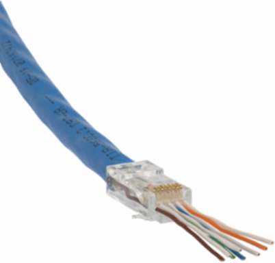 Pass-Thru™ RJ45-CAT6A Modular Data Plugs, 200-Pack, 0.043 Inch Max Diameter