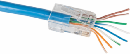 Pass-Thru™ RJ45-CAT6A Modular Data Plugs, 200-Pack, 0.043 Inch Max Diameter