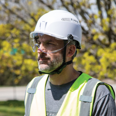 Clear Half-Face Visor for Safety Helmets, 7 Inch x 4 Inch Lens, UV Protection