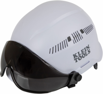 Safety Helmet Visor with Gray Tint, Polycarbonate, UV Protection, 7" x 4" Window