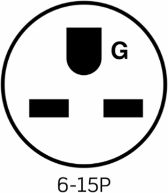 Straight Blade Plug, 15 Amp, 250 Volt, Industrial Grade - Black & White