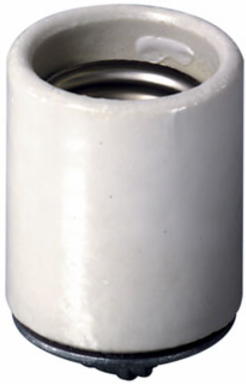 Medium Base Keyless Incandescent Lampholder, 250 Volt, Glazed Porcelain, Single Circuit