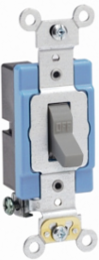 15 Amp Quiet Toggle Switch, Extra Heavy Duty, 120/277 Volt, Self-Grounding, Gray