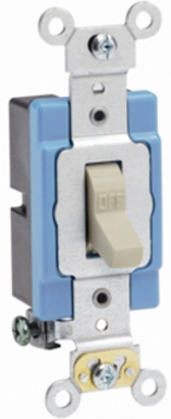 15 Amp Toggle Switch, Extra Heavy Duty, 120/277 Volt, Ivory, Self Grounding