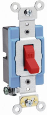 15 Amp Quiet Toggle Switch with Extra Heavy-Duty Spec Grade, Red