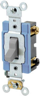 15 Amp 3-Way Toggle Switch, Heavy Duty, 120/277 Volt, Self-Grounding, Gray
