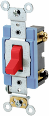 15 Amp 3-Way Toggle Switch, Extra Heavy Duty, Red, 12 Amp Max, Self-Grounding