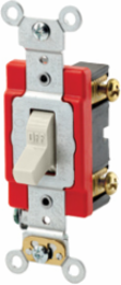 20 Amp Toggle Switch, Single-Pole, Quiet, Extra Heavy Duty, 120/277 Volt, Light Almond