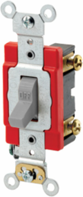 20 Amp Double-Pole Toggle Switch, 120/277 Volt, Extra Heavy-Duty, Gray