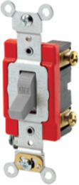 20 Amp Double-Pole Toggle Switch, 120/277 Volt, Extra Heavy-Duty, Gray