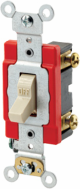 20 Amp Double-Pole Toggle Switch, Extra Heavy-Duty, 120/277 Volt, Ivory