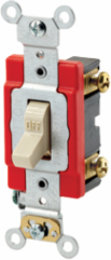 20 Amp Double-Pole Toggle Switch, Extra Heavy-Duty, 120/277 Volt, Ivory