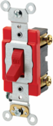 20 Amp Double-Pole Toggle Switch, Quiet, Red, 120/277 VAC, Extra Heavy-Duty