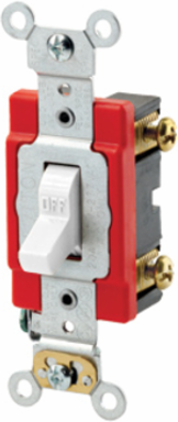 20 Amp Double-Pole Toggle Switch, 120/277V, Extra Heavy-Duty, Self-Grounding