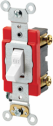 20 Amp Double-Pole Toggle Switch, 120/277V, Extra Heavy-Duty, Self-Grounding