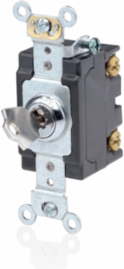 20 Amp Key Locking Toggle Switch, 4-Way, 120/277 Volt, Extra Heavy-Duty Grade