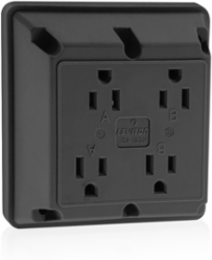 15 Amp 4-in-1 Quadruplex Receptacle Outlet, Heavy-Duty, 125 Volt, NEMA 5-15R