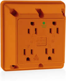 15 Amp 4-in-1 Isolated Ground Quadruplex Receptacle, Hospital Grade, 125 Volt