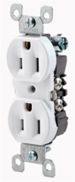 Residential Grade 15 Amp 125 Volt NEMA 5-15R Duplex Receptacle, Side Wired, White