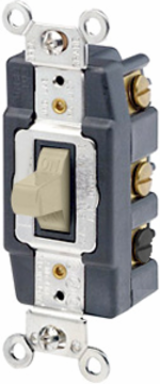20 Amp Double-Pole Toggle Switch, Maintained Contact, Extra Heavy Duty, Ivory