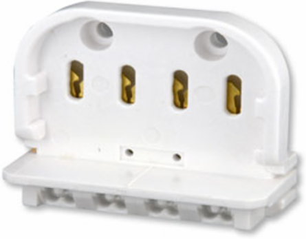 2G11 Base 4-Pin Horizontal Fluorescent Lampholder, Slide-On, 600 Volt, White