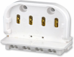 2G11 Base 4-Pin Horizontal Fluorescent Lampholder, Slide-On, 600 Volt, White