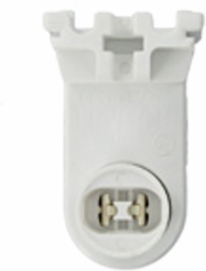 Fluorescent Lampholder, 660W-600V, Pedestal Base, Plunger Contact, White