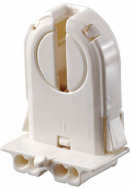 Low Profile 660W 600V T8-T12 Bi-Pin Linear Fluorescent Lampholder, Snap-In, for 22-25 Ga. Panel