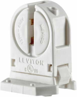 T5 Miniature Bi-Pin Fluorescent Lampholder, Snap-In/Slide-ON, 120W, 600V, White