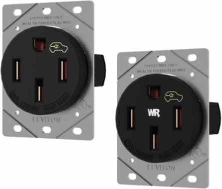 50 Amp EV Charging Receptacle/Outlet, Heavy Duty, Weather-Resistant